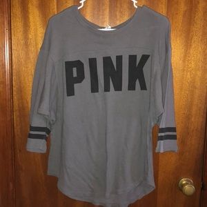 PINK grey 3/4 sleeve